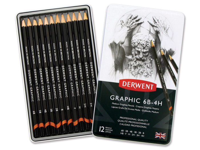 Pencils Derwent Graphic in metal box - 1/3