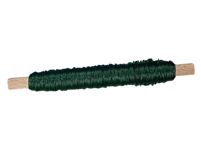 Florist’s wire wooden reel 100g dark green 0.65mm
