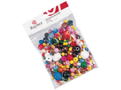 Wooden beads various colours 75g