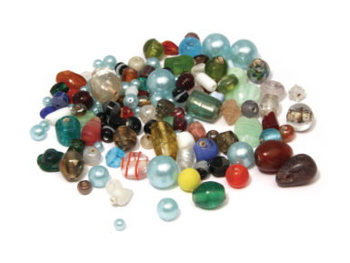 Glass beads 75g various colours