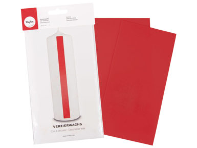 Wax foil for decorations 20x10cm tab-bag 2pcs light red