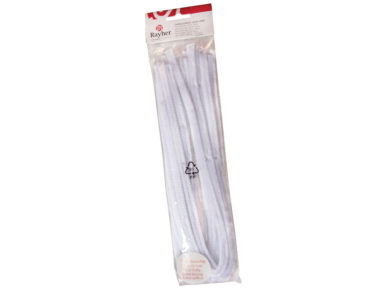 Chenille sticks 50cm tab-bag 10pcs 9mm 02 white