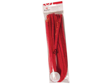 Chenille sticks 50cm tab-bag 10pcs 9mm 18 red