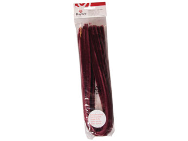 Chenille sticks 50cm tab-bag 10pcs 9mm 19 wine-red