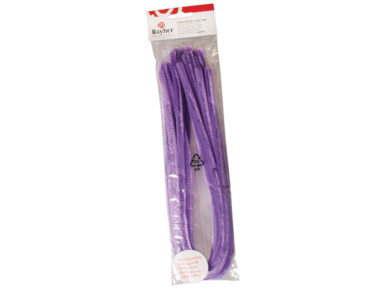 Chenille sticks 50cm tab-bag 10pcs 9mm 39 purple