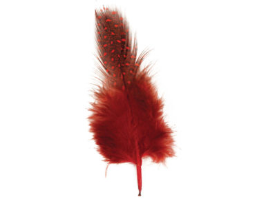 Decorative feathers 6cm 2g black/red
