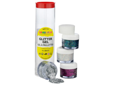 Sejas krāsa Glitter 4x8ml A (multi,gold dust,fuchsia pink,silver)