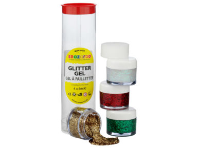 Sejas krāsa Glitter 4x8ml B (stardust,regal red,bright green,red gold)