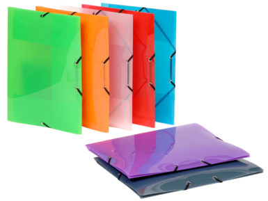 3 Flap folder Propyglass 230x320x15 assorted