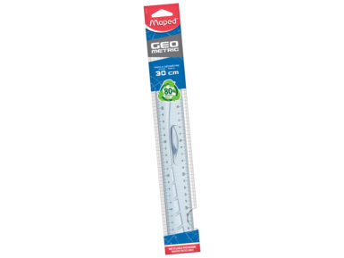 Ruler Geometric 30cm with handle blister
