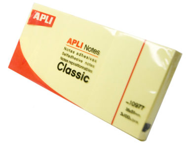 Papīrs piezīmēm APLI 38x51mm yellow /3