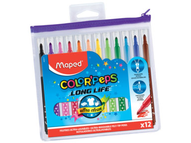 Felt pen ColorPeps Long Life 12pcs with zip