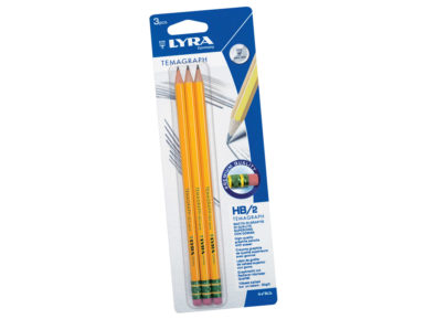 Graphite Pencil Lyra Temagraph 3xHB with eraser on blister