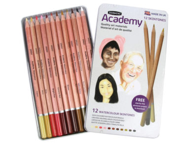 Krāsainais zīmulis Academy 12gab. ādas toņi metāla kastē