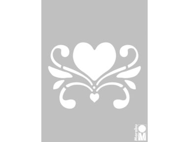 Stencil Marabu 3D 15x20cm Romantic Heart