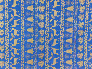 Lokta Paper 51x76cm X-mas Gold on Royal Blue