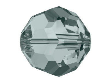 Krištolinis karoliukas Swarovski apvalus 5000 6mm 7vnt. 215 black diamond