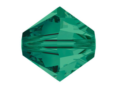 Krištolinis karoliukas Swarovski rombas 5328 4mm 30vnt. 205 emerald