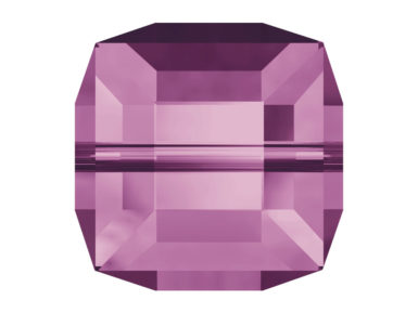 Crystal bead Swarovski cube 5601 6mm 2pcs 204 amethyst
