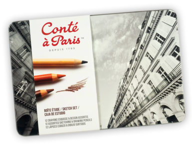 Skiču zīmulis Conte a Paris 12gab. metāla kastē