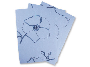 Note paper A4 mulberry paper Wild Rose 80g light blue
