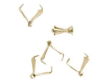 Piece to fix a medaillon on a chain 8mm 5pcs gold-plated