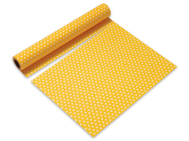 Popierinė staltiesė 0.4x3.6m suvyniota Just Dots Yellow