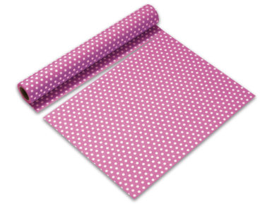 Popierinė staltiesė 0.4x3.6m suvyniota Just Dots Pink