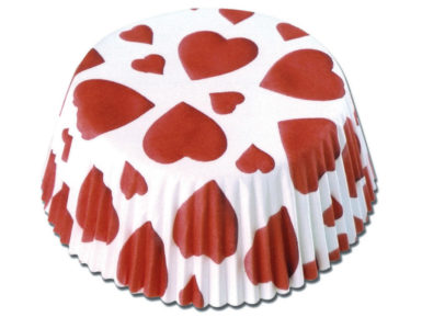 Baking cup 50x25mm Hearts 60pcs blister