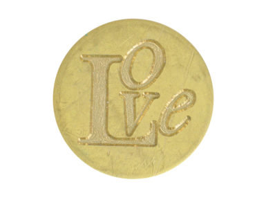 Sealing coin Manuscript 25mm Love
