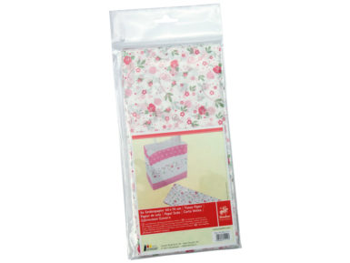Zīdpapīrs 50x70cm 5lapas Mille Fleurs rozes balta/rozā iepakots plēves mais.
