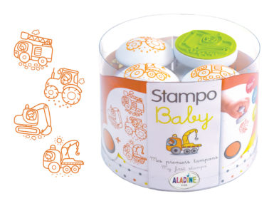 Stamp Aladine Stampo Baby 5pcs Engines + ink pad orange