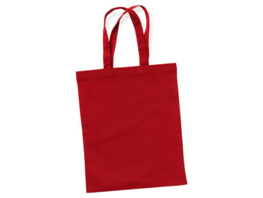 Cotton shopping bag 24x28cm short handles passion red