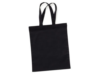 Cotton shopping bag 24x28cm short handles black