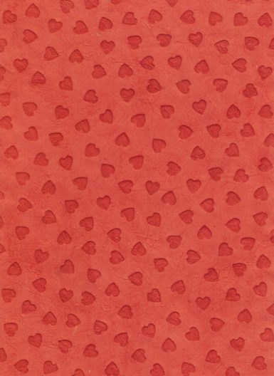 Lokta Paper A4 Hearts Imprint VD Red