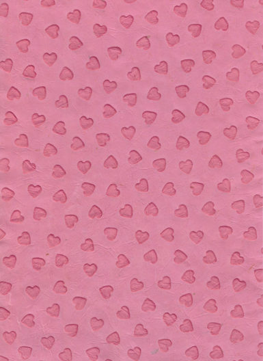 Lokta Paper A4 Hearts Imprint VD Pink