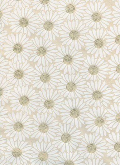 Lokta Paper A4 Daisy Flower White on Natural