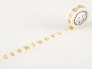 Washi dekoratyvi lipni juostelė mt ex 15mmx10m alphabet gold R