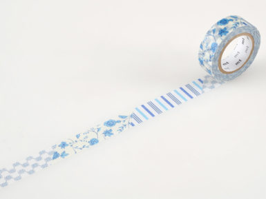Washi dekoratyvi lipni juostelė mt ex 15mmx10m flower dark blue R