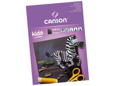Kartonas Canson Kids juoda A4/220g 10 lapų