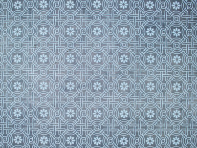 Lokta Paper 51x76cm Morocan Tiles Sky Blue on Navy Blue