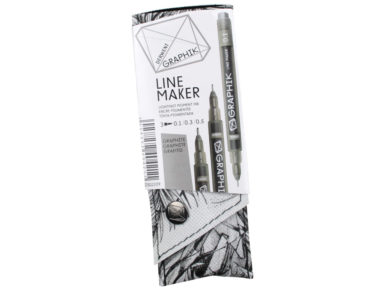 Tintes pildspalva Graphik Line Maker 3gab. (0.1;0.3;0.5) pelēka