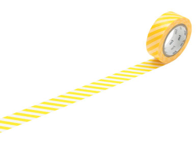 Washi dekoratyvi lipni juostelė mt 1P deco 15mmx10m stripe yellow