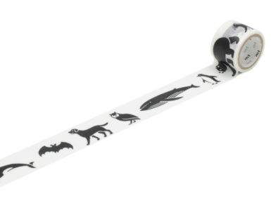 Washi dekoratyvi lipni juostelė mt fab 26mmx3m black animals