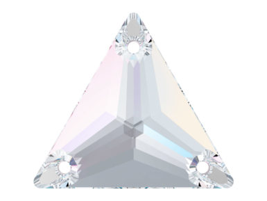 Krištolo karoliukai siuvinėjimui Swarovski trikampis 3270 16mm 001AB crystal aurore boreale
