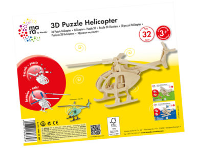 3D puzzle puidust Marabu Kids Helicopter 32 osa