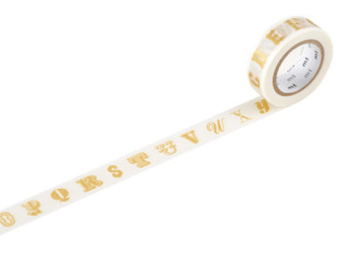 Washi dekoratyvi lipni juostelė mt ex 15mmx10m alphabet gold R