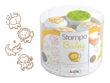 Stamp Aladine Stampo Baby 5pcs Jungle + ink pad brown