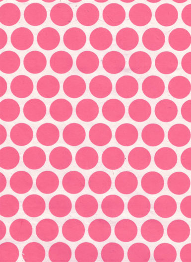 Lokta Paper A4 Big Dots Pink on Natural