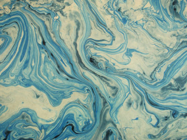 Lokta Paper 51x76cm Marble Blue on Natural